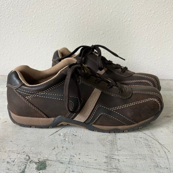Vintage Urban pipeline faux leather lace up Y2K Vegan casual sneaker brown 8 - Picture 3 of 14